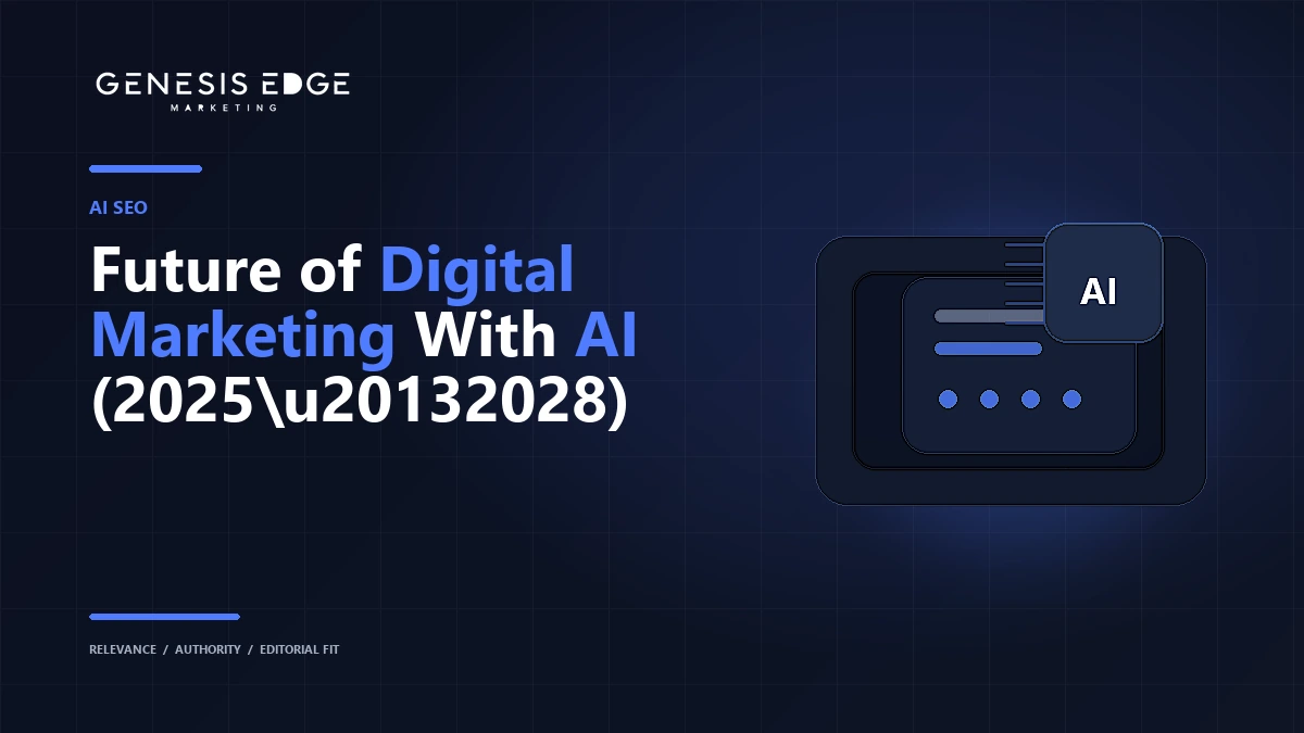 Future of Digital Marketing With AI (2025–2028) blog cover image